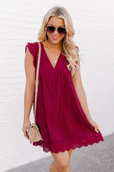 KevenKosh® Summer Dress Floral Dresses KevenKosh® Wine red XS 