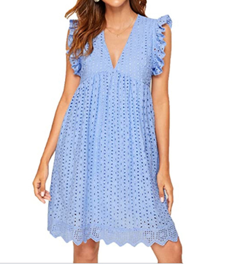 KevenKosh® Summer Dress Floral Dresses KevenKosh® Light blue 3XL 