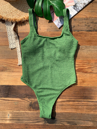 Ribbed Push Up One Piece Swimsuit