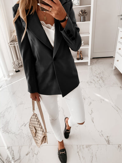 Long Sleeve Solid Color Suit Coat