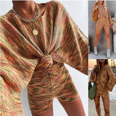Women's Casual Knit Sweater Set Sweater Dresses KevenKosh® Multicolor XXL 