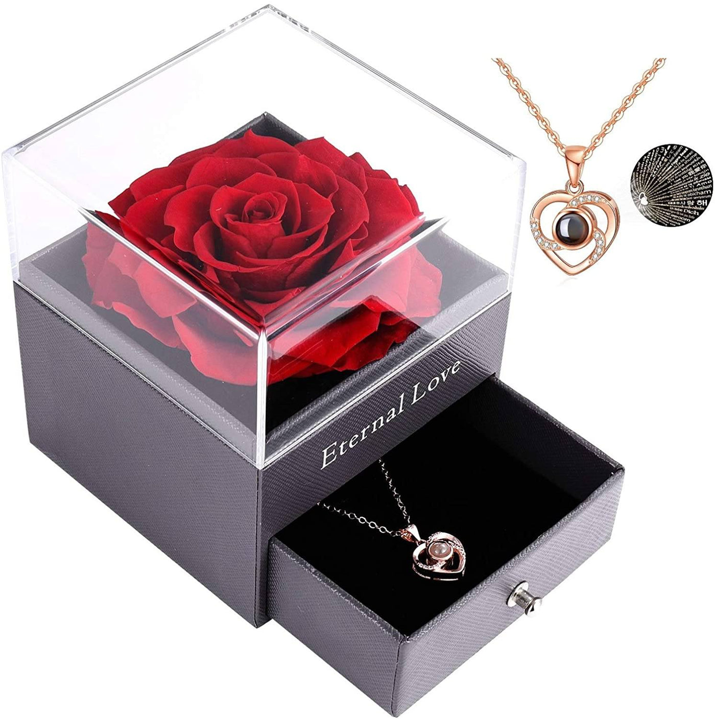 Rose Jewelry Box With Necklace KevenKosh® Box With Gold Heart Necklace 