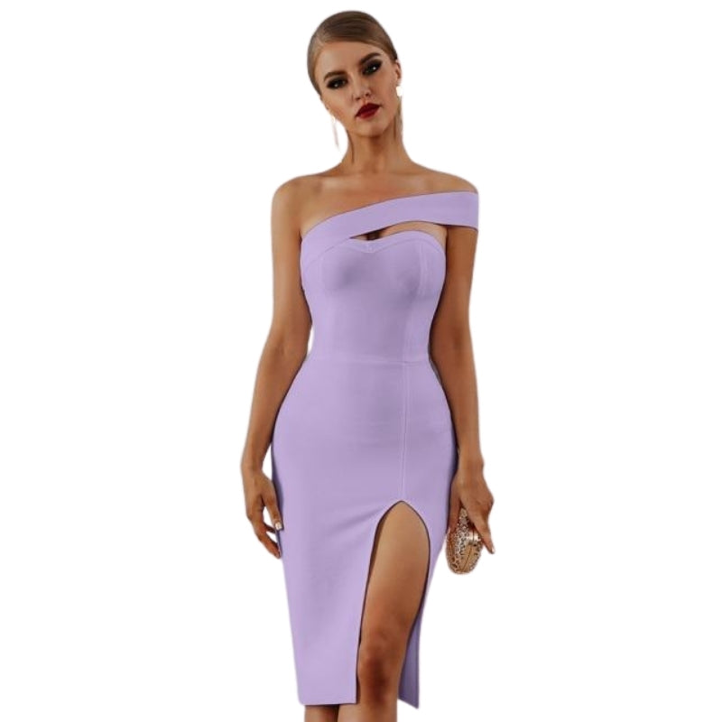 One-shoulder Bandage Bodycon Dress KevenKosh® Violet S 