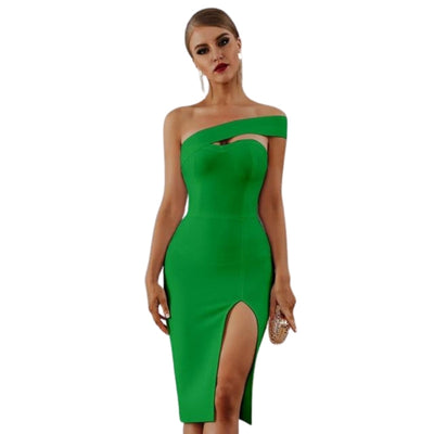 One-shoulder Bandage Bodycon Dress KevenKosh® Green L 