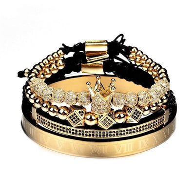 Luxury Bracelet Set With Crown KevenKosh® Gold 4pcs Set 