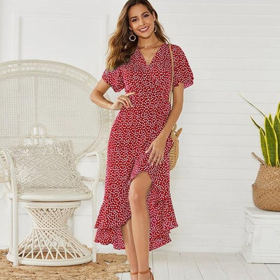 Summer Beach Maxi Dress KevenKosh® Red S 