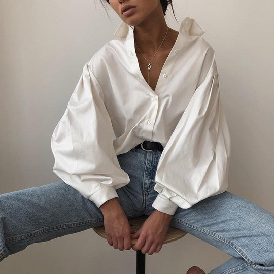 Elegant Lantern Sleeve Blouse – Keven Kosh