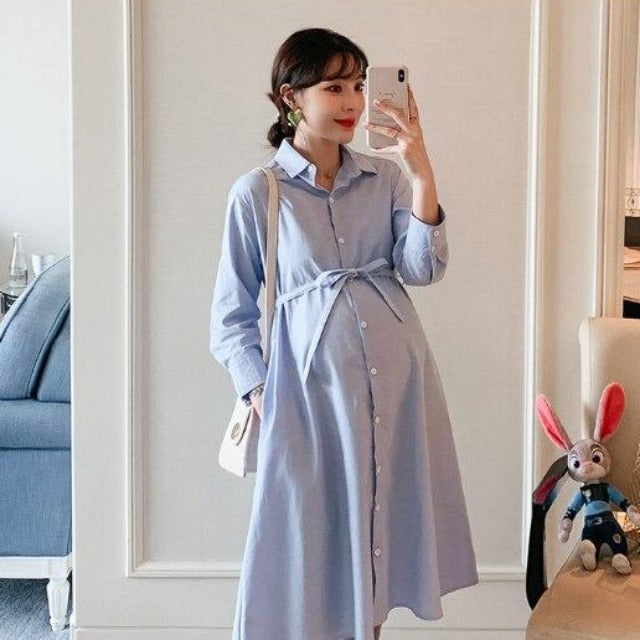 Cotton Maternity Dress KevenKosh® Blue M 