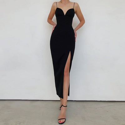 Bodycon V-neck Evening Dress KevenKosh® Black S 