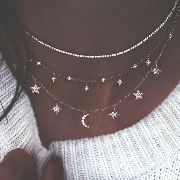 Multi-layer Moon Star Necklace KevenKosh® 
