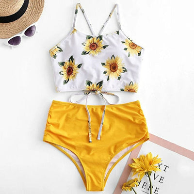 High-waist Swimsuit Bikini KevenKosh® Sunflower Yellow S 