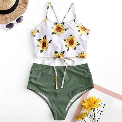 High-waist Swimsuit Bikini KevenKosh® Sunflower Green L 