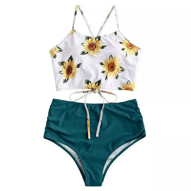 High-waist Swimsuit Bikini KevenKosh® Sunflower Blue S 