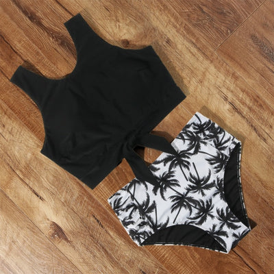 High-waist Swimsuit Bikini KevenKosh® Black White XL 