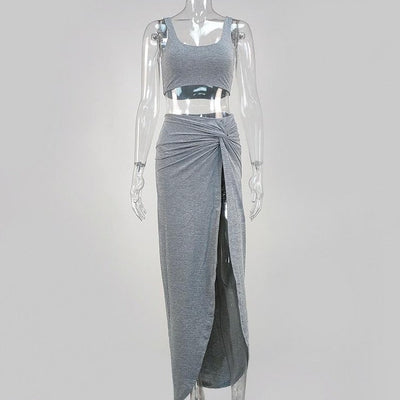 Crop Top And Spited Long Skirt Set KevenKosh® 
