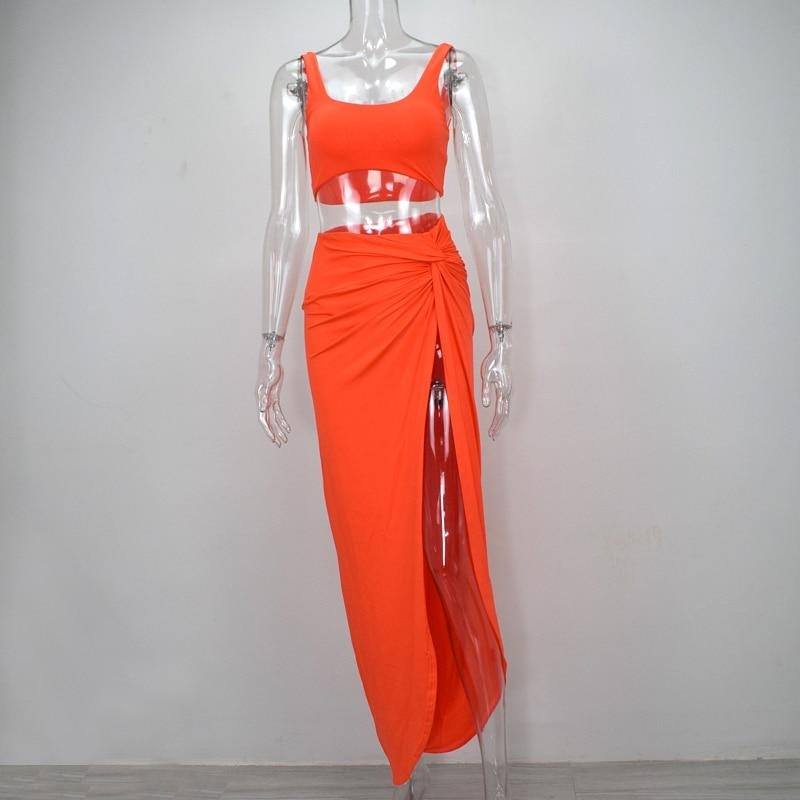 Crop Top And Spited Long Skirt Set KevenKosh® 