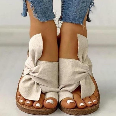 Women's Flops Bow Front Open Sandals KevenKosh® Beige 38 