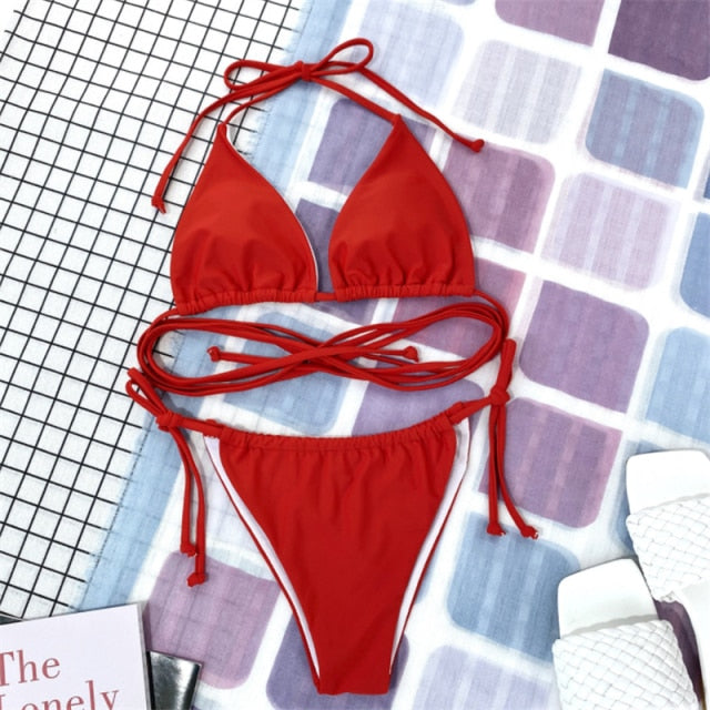 Brazilian Thong Bikini Set KevenKosh® Red S 