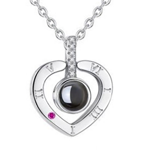 Rose Jewelry Box With Necklace KevenKosh® Silver Heart (Only Necklace) 