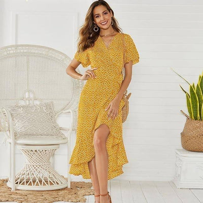 Summer Beach Maxi Dress KevenKosh® Yellow S 